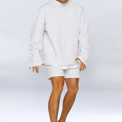 Steffen | Casual Afslappet Fit Pullover Shorts Sæt