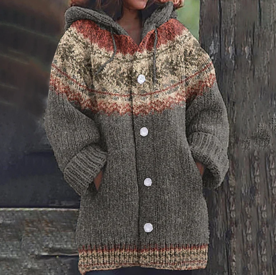 Benedikte™ | Hættet Strikket Cardigan
