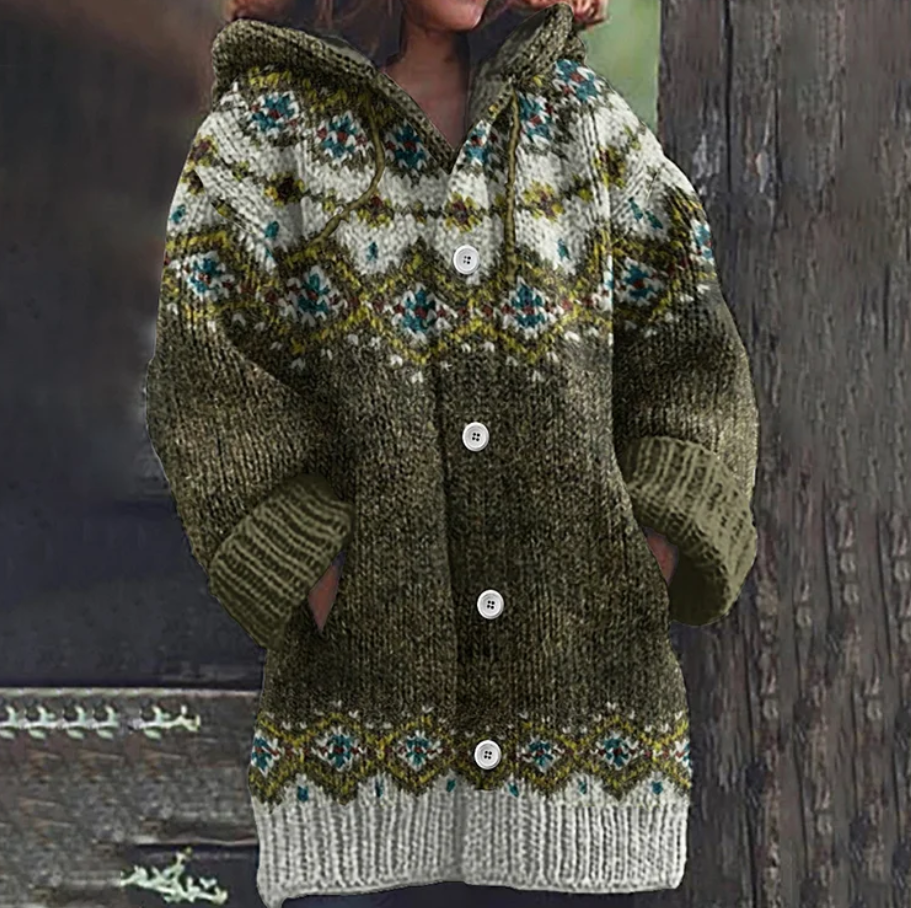 Benedikte™ | Hættet Strikket Cardigan