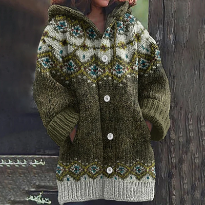 Benedikte™ | Hættet Strikket Cardigan
