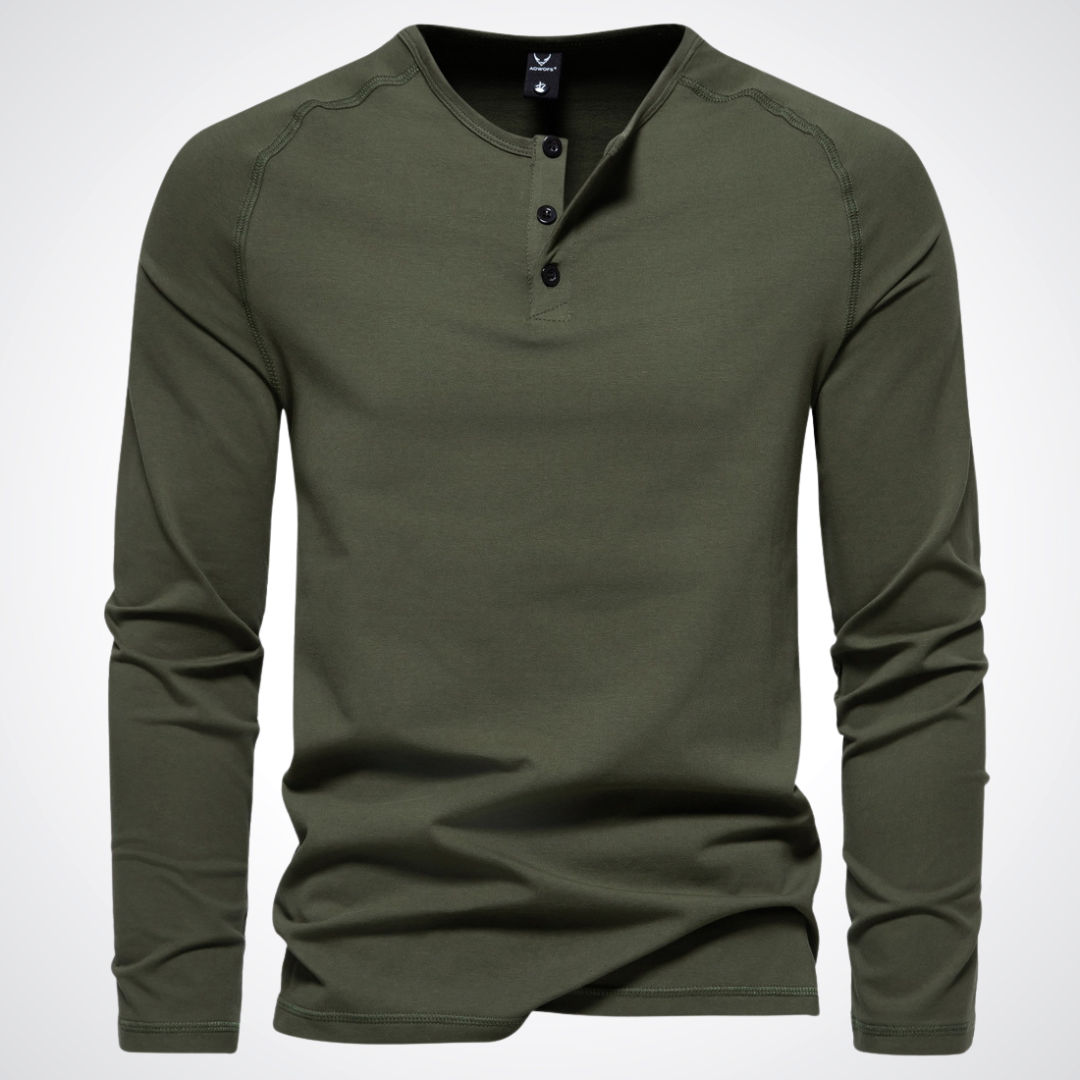 Dagfinn | Langærmet Henley-skjorte