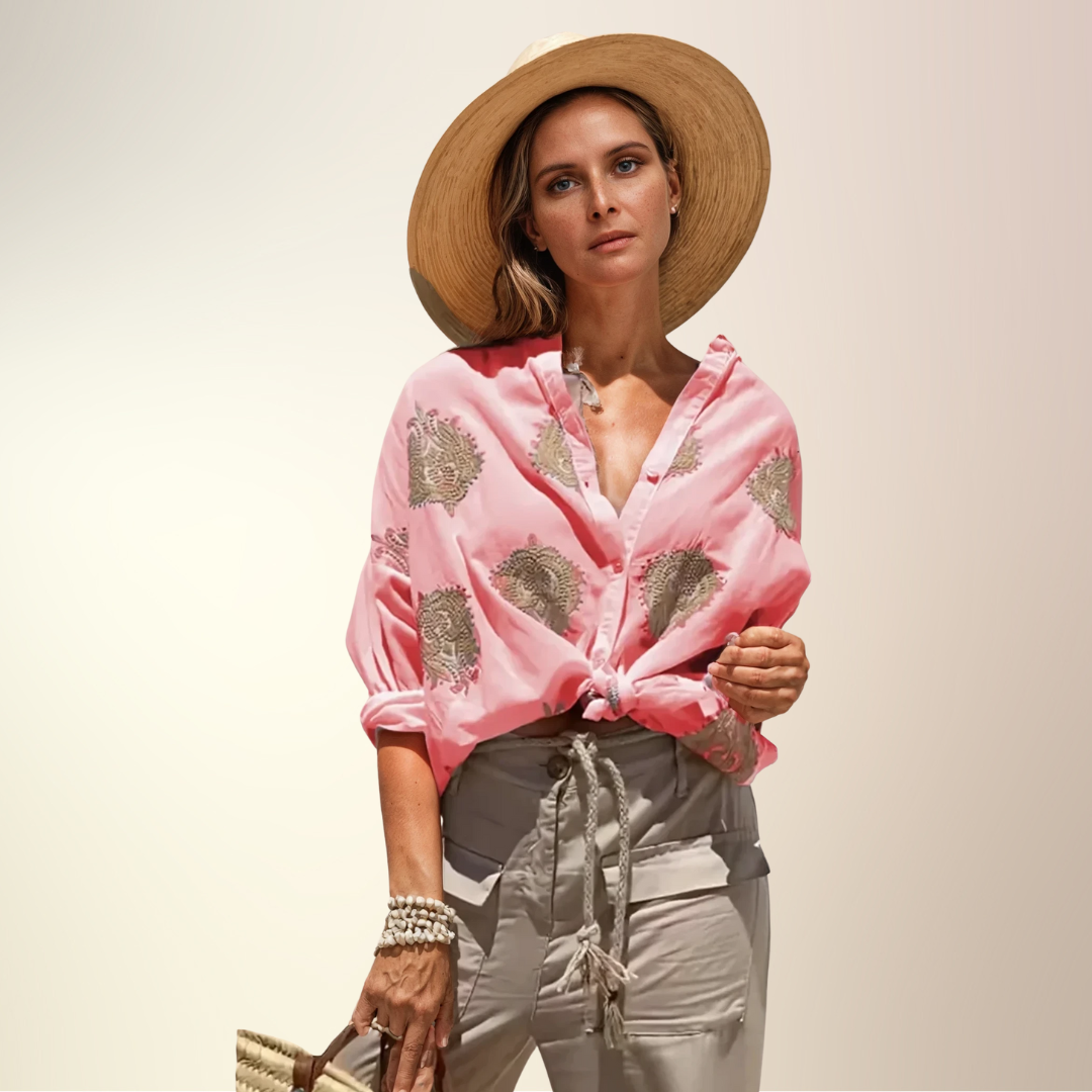 Gaby | Stilfuld Broderet Skjorte