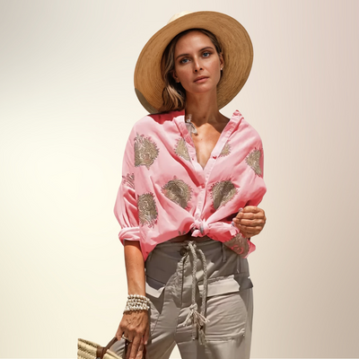 Gaby | Stilfuld Broderet Skjorte