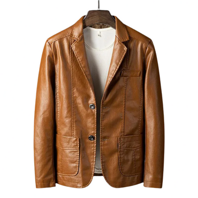 Jane | Stilfuld Sort Læder Blazer