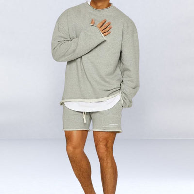 Steffen | Casual Afslappet Fit Pullover Shorts Sæt