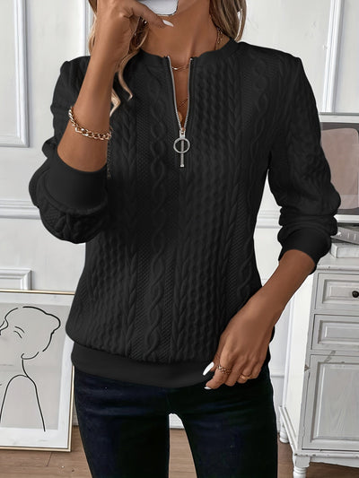 Zoey™ | Stilfuld Kabelstrikket Zip-Sweater