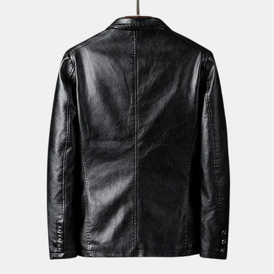Jane | Stilfuld Sort Læder Blazer