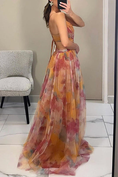 Dorte | Blomster Maxi Kjole