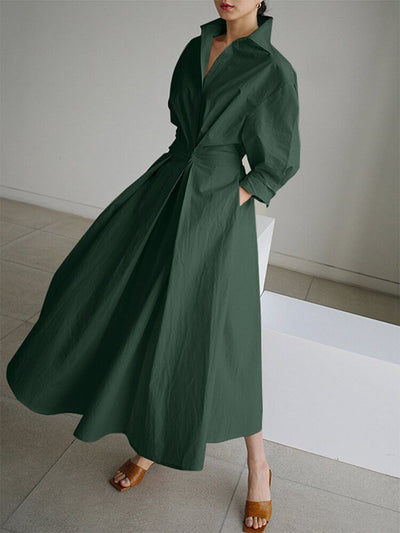 Clemence | Elegant Midikjole med Knaplukning