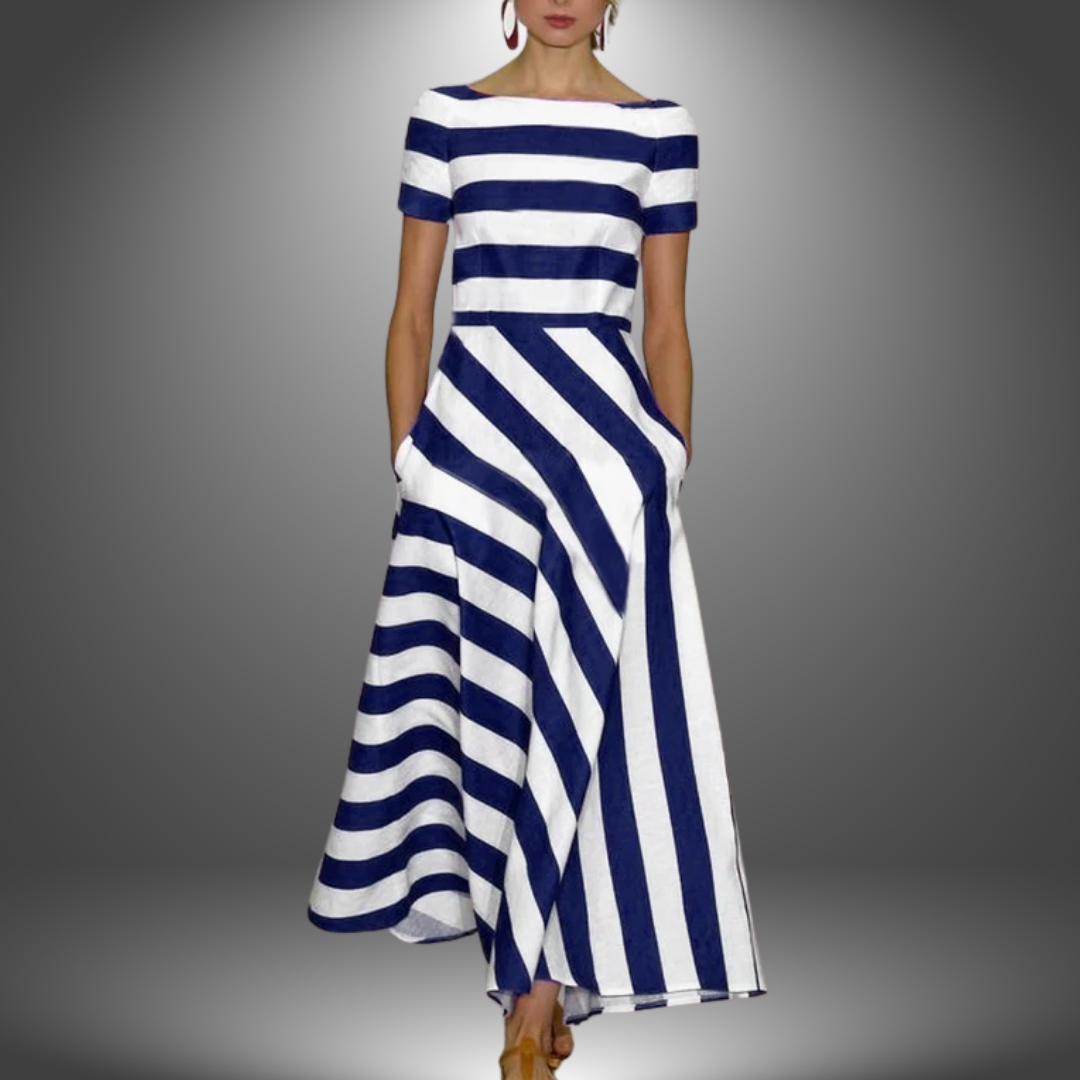 Jenny | Stilfuld Stribet Maxi Kjole