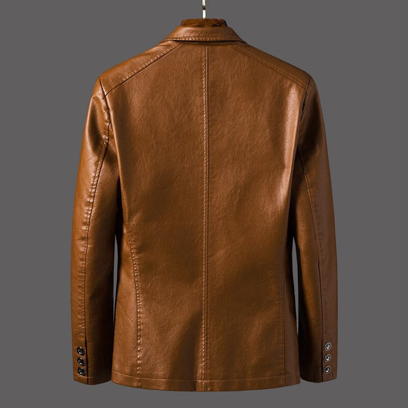 Morten | Premium Stilfuld Blazer i Kunstlæder