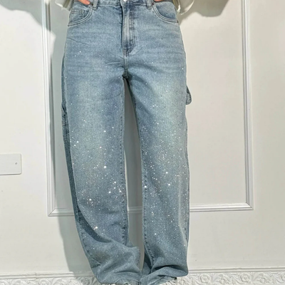Raphaelle | Trendy stjerneklare denimcargobukser