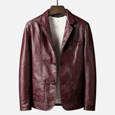 Jane | Stilfuld Sort Læder Blazer