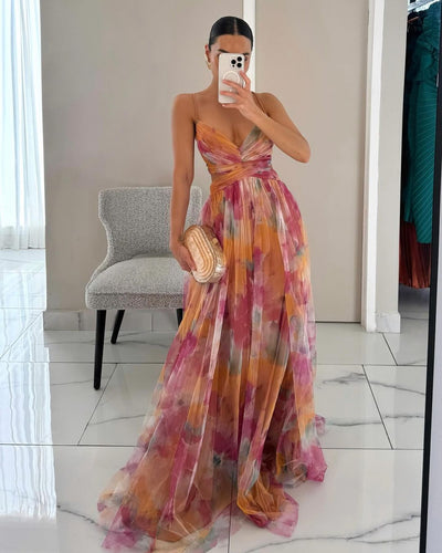 Dorte | Blomster Maxi Kjole