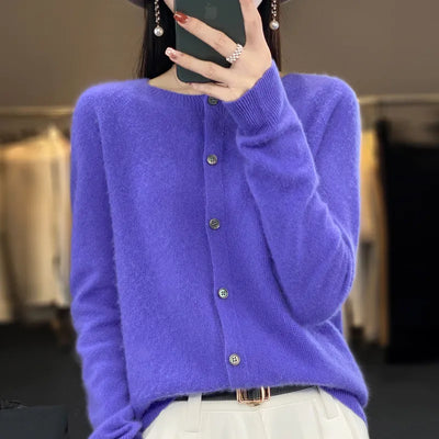 Annika™ - Blød og elegant uldcardigan