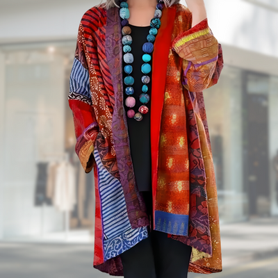 Adela | Stilfuld Mønstret Kimono Cardigan