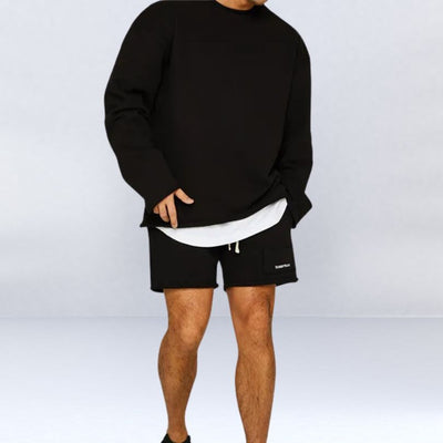 Steffen | Casual Afslappet Fit Pullover Shorts Sæt