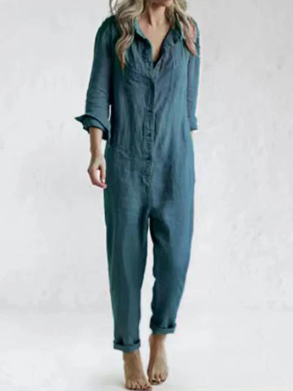 Noelia | Stilfuld Knap-Down Utility Jumpsuit