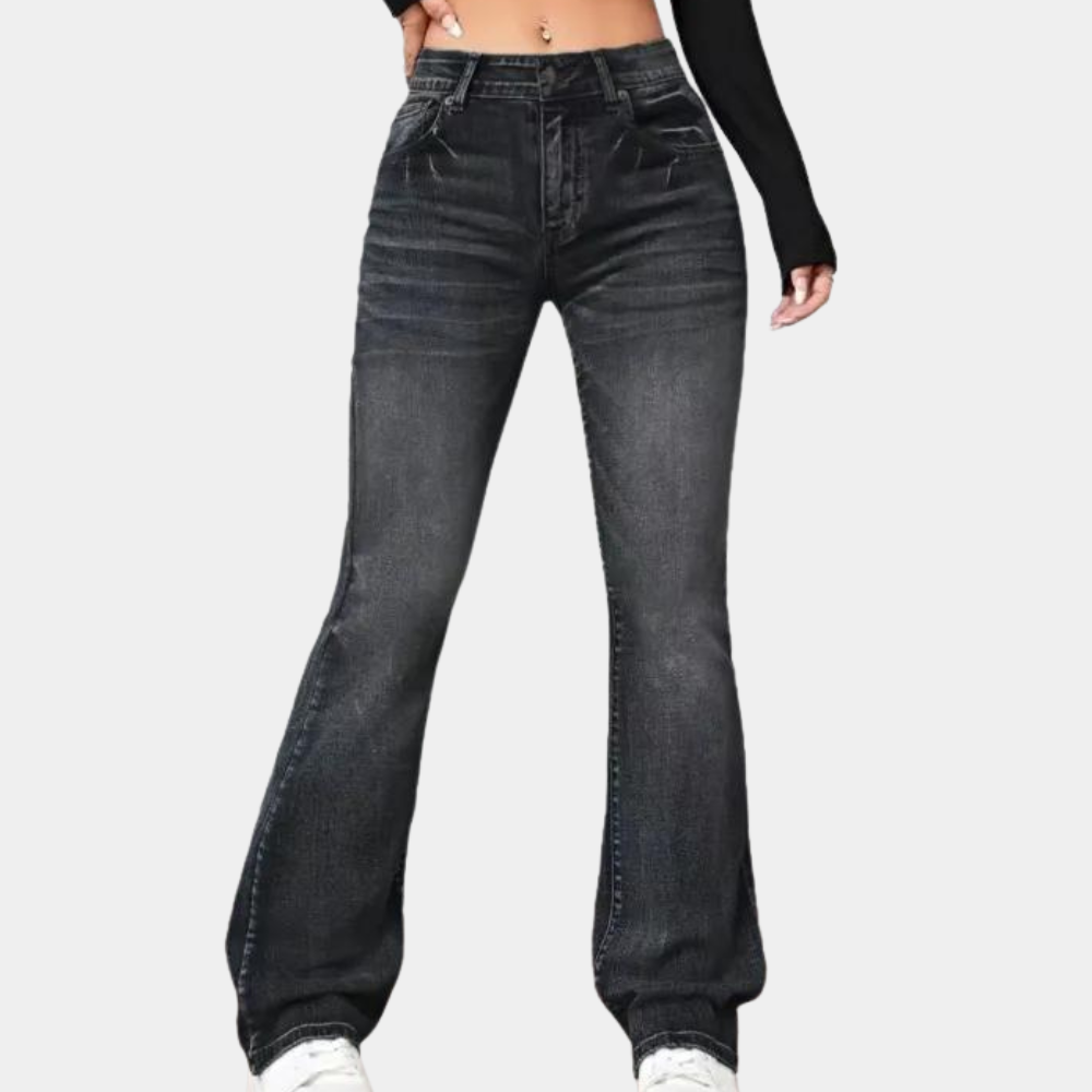 Edna | Stilfulde Højtaljede Jeans med Brede Ben