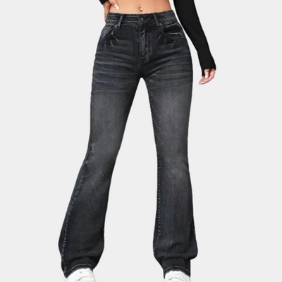 Edna | Stilfulde Højtaljede Jeans med Brede Ben
