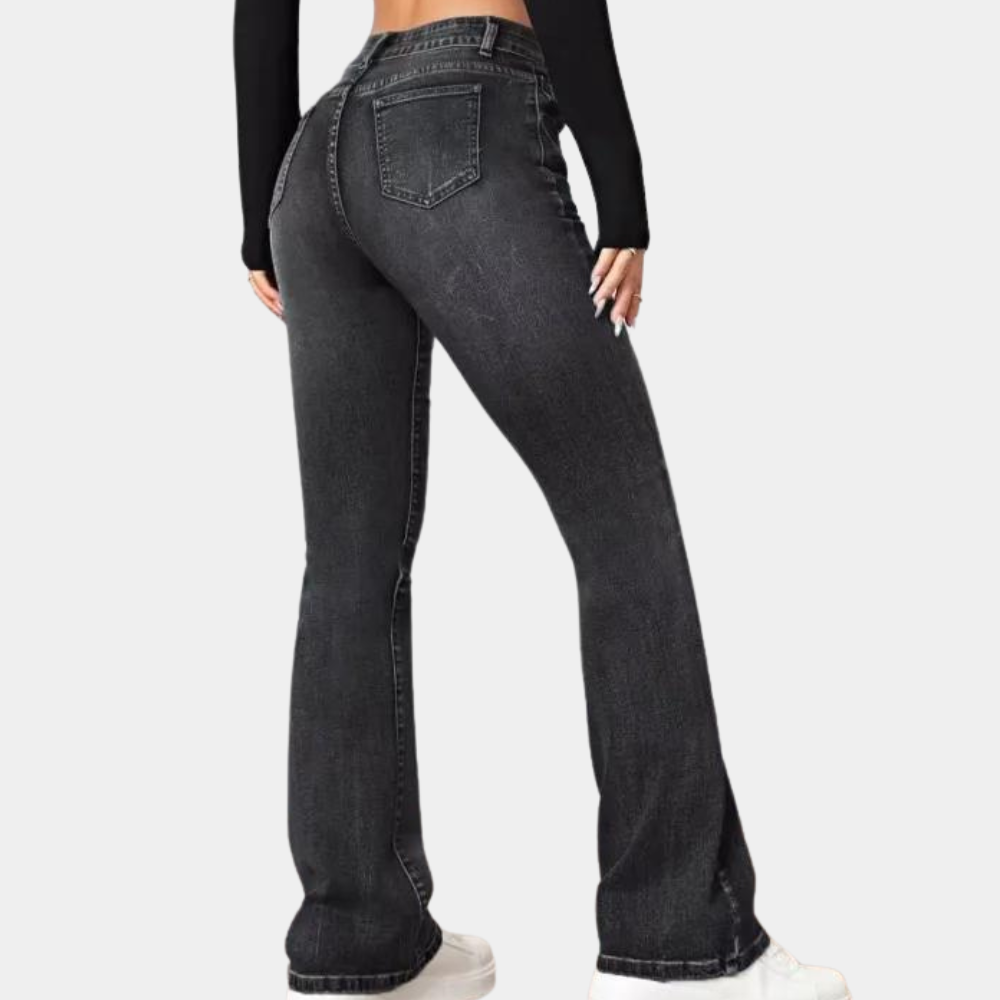 Edna | Stilfulde Højtaljede Jeans med Brede Ben