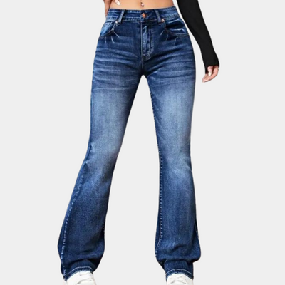 Edna | Stilfulde Højtaljede Jeans med Brede Ben