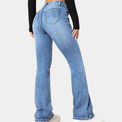 Edna | Stilfulde Højtaljede Jeans med Brede Ben