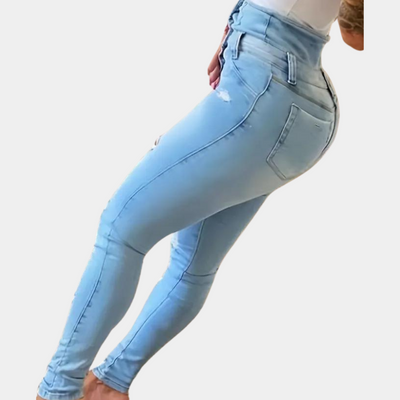 Alvhilde | Stilfulde Højtaljede Slidte Jeans