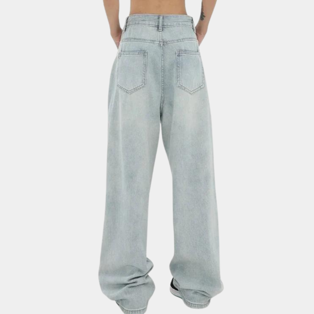 Serina | Stilfulde Distressed Jeans med Brede Ben