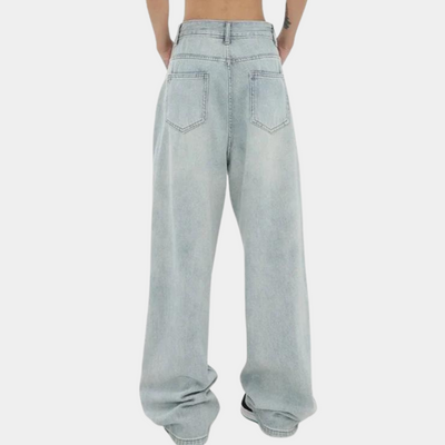 Serina | Stilfulde Distressed Jeans med Brede Ben