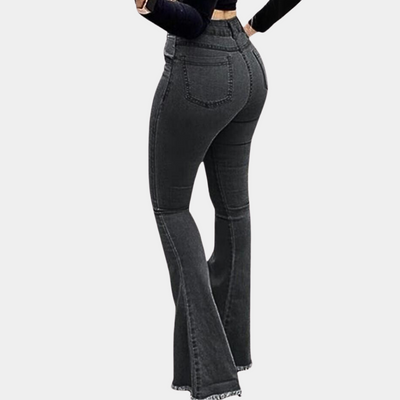 Yvonne | Stilfulde Slidte Flared Jeans