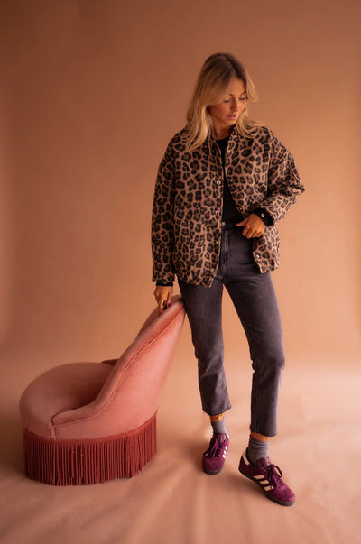 Elodie | Smart Jakke med Leopardprint