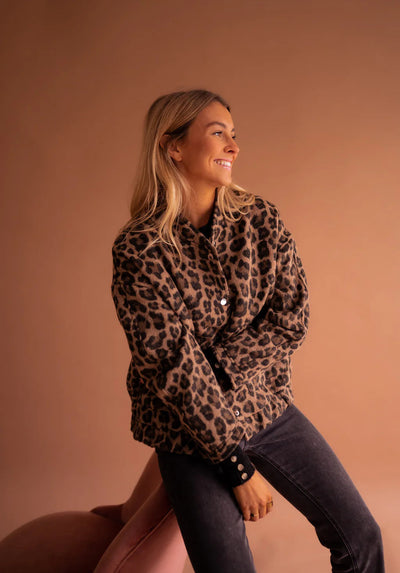 Elodie | Smart Jakke med Leopardprint