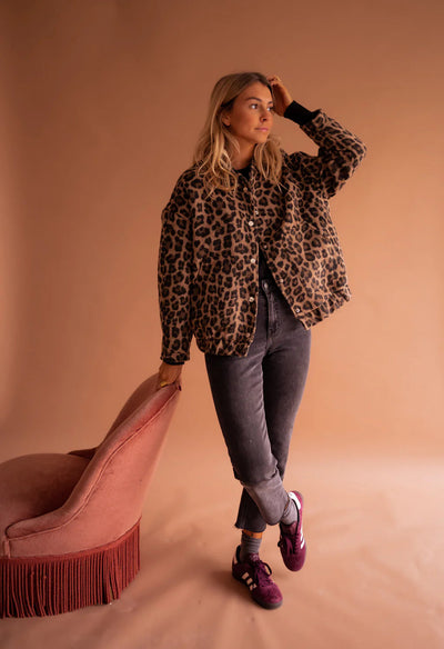 Elodie | Smart Jakke med Leopardprint