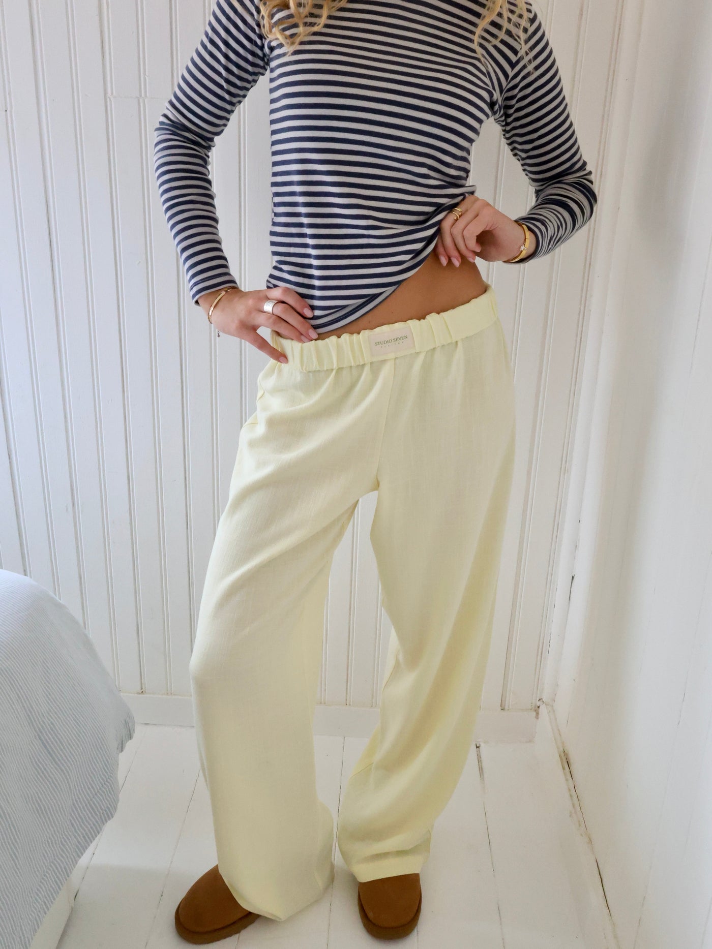 Christa | Stilfulde Stribede Wide-Leg Bukser