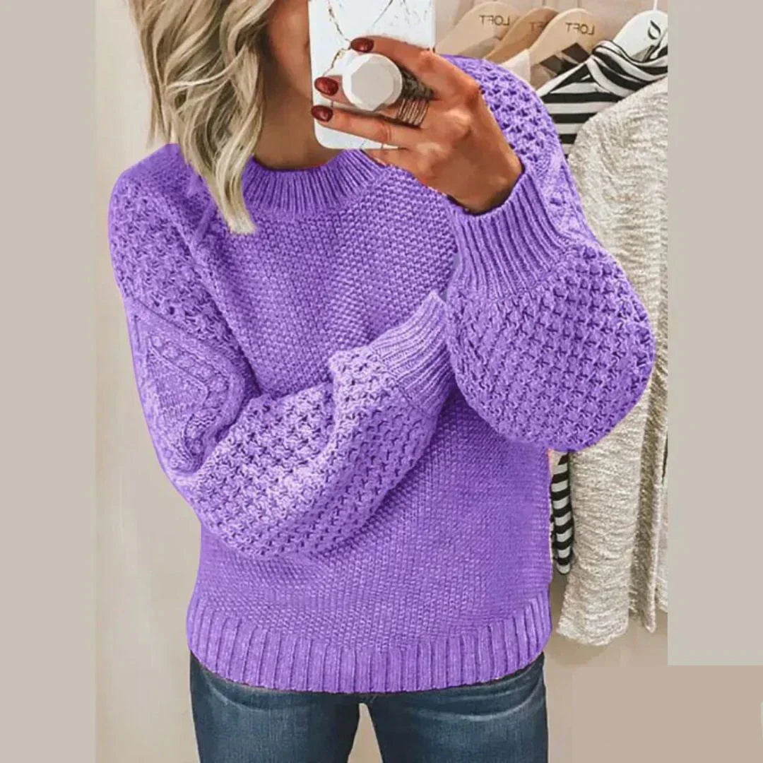 Kayla™ | Stilfuld Tekstureret Strik-Sweater