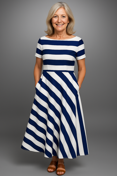 Jenny | Stilfuld Stribet Maxi Kjole