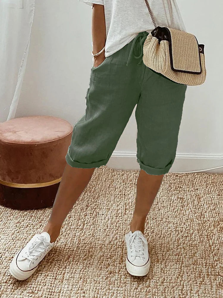 Maren | Komfortable Shorts med Oprullet Kant