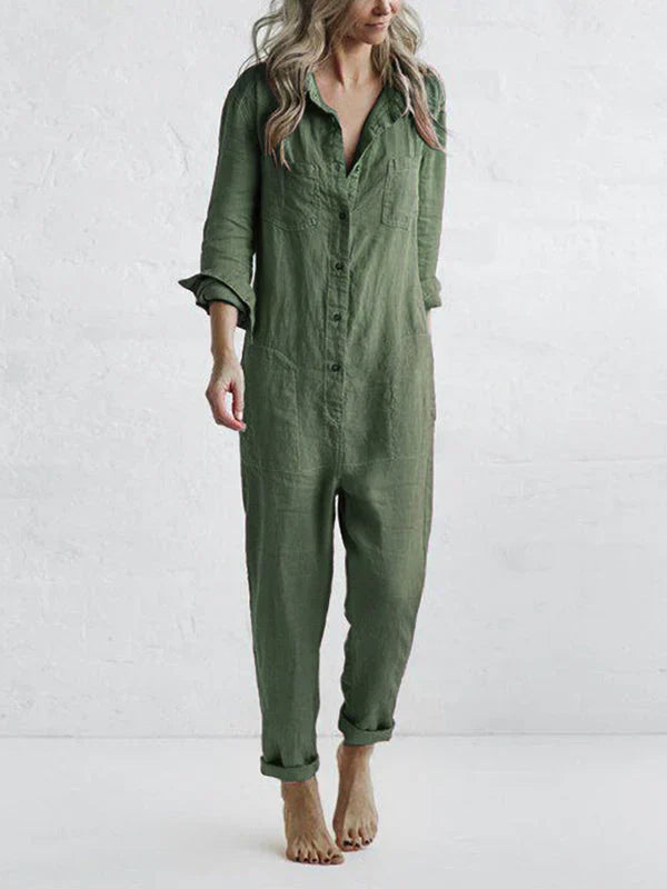 Noelia | Stilfuld Knap-Down Utility Jumpsuit