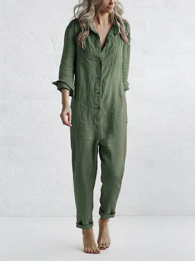 Noelia | Stilfuld Knap-Down Utility Jumpsuit
