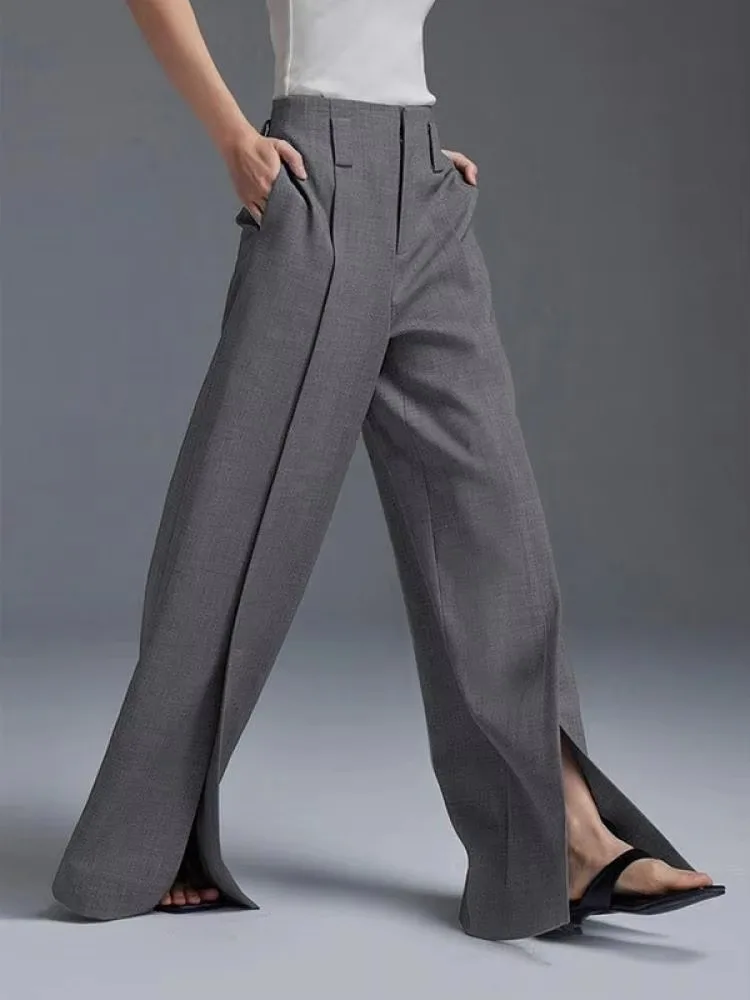 Stinna | Stilfulde Wide-Leg Bukser med Slids