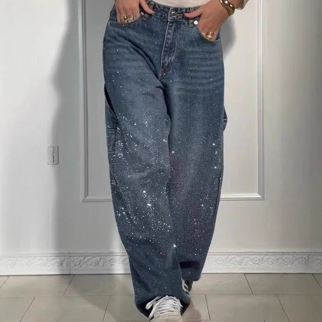 Raphaelle | Trendy stjerneklare denimcargobukser