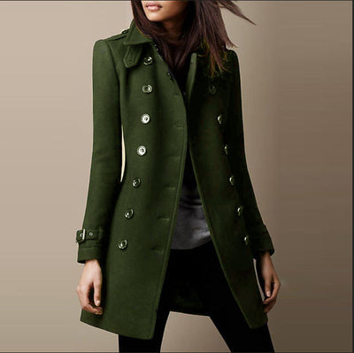 Laila™ | Stilfuld Dobbeltknappet Trenchcoat