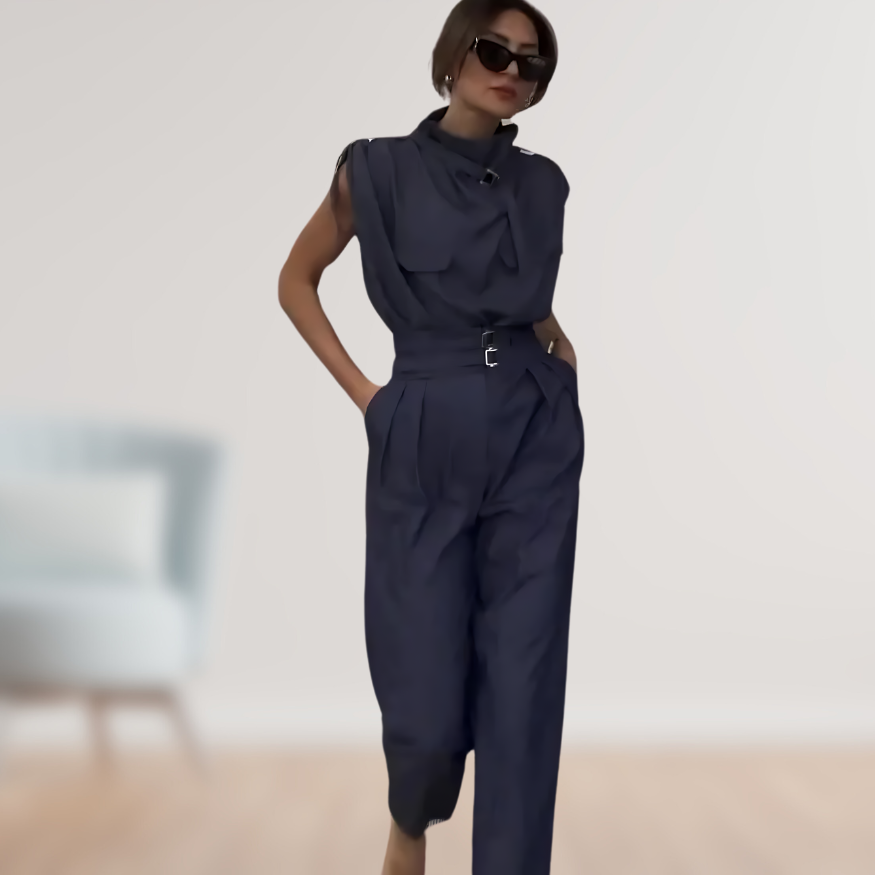Karen | Stilfuld Bælte Utility Jumpsuit