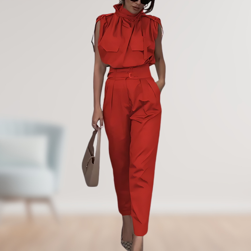 Karen | Stilfuld Bælte Utility Jumpsuit