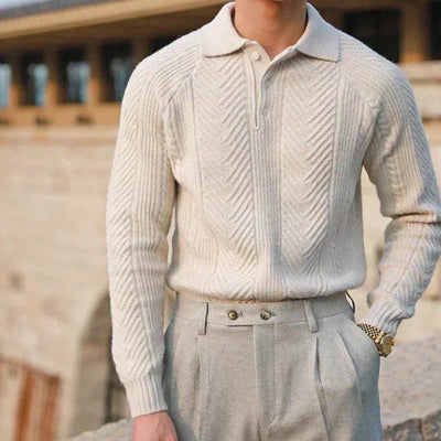 Fabian | Stilfuld Strikket Polo Sweater
