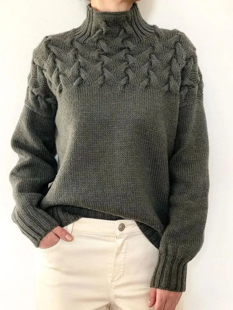 Lilith | Hyggelig Kabelstrikket Rullekravesweater