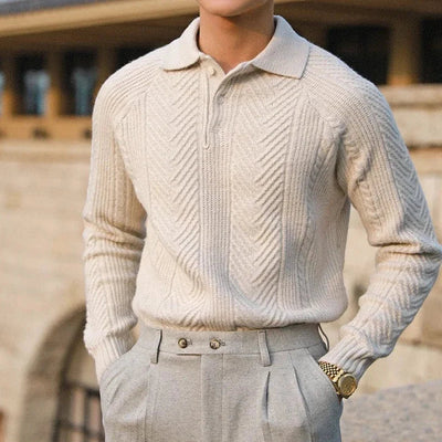 Fabian | Stilfuld Strikket Polo Sweater