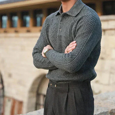 Fabian | Stilfuld Strikket Polo Sweater