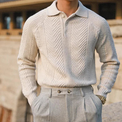Fabian | Stilfuld Strikket Polo Sweater